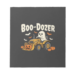 Bloc-note Bulldozer fantôme de Halloween Boo-Dozer Design_1