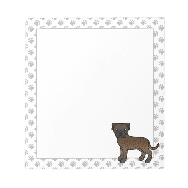 Bloc-note Bullmastiff bringé Chien de dessin animé mignon (Devant)