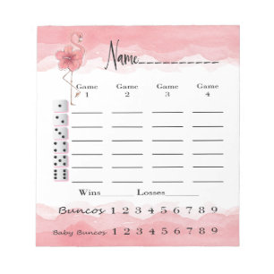 Bloc-note Bunco Score Pad - Flamant rose rose Tropical Fun