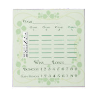 Bunco Score Pad Mars Vert Floral Art Nouveau