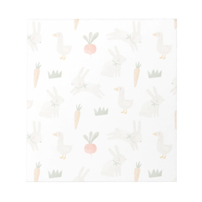Bloc-note Bunnies & Canards sur le Motif de ferme (Devant)