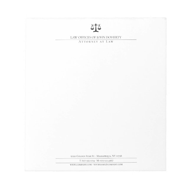 Bloc-note BUREAU DU DROIT | Élégant (Devant)