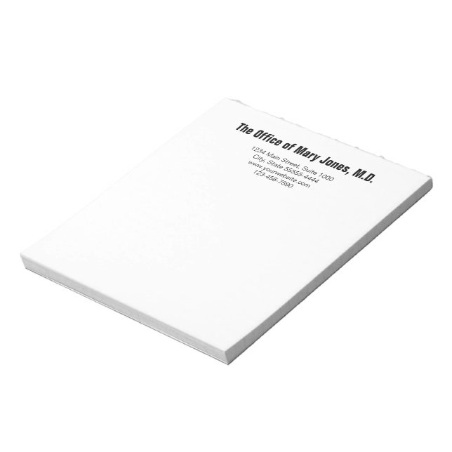 Bloc-note Bureau du médecin Téléphone d'adresse noir et blan (Tourné)