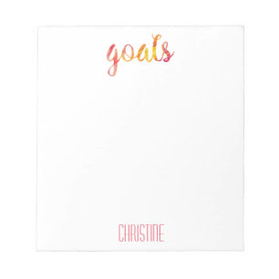 Bloc-note Buts tendance de couleur rouge Aquarelle Personnal