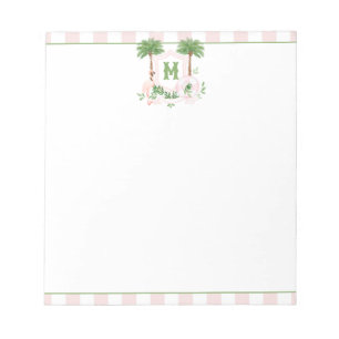 Bloc-note Cabana Rayures Palm Beach Monogram Armoiries