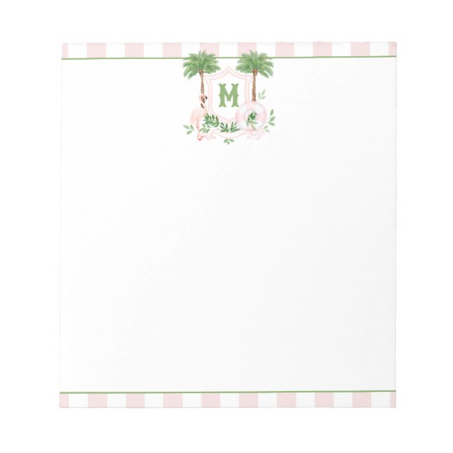 Bloc-note Cabana Stripes Palm Beach Monogram Crest (Devant)