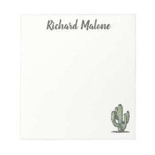 Bloc-note Cactus Plant Hand Drawn Illustration Personalized