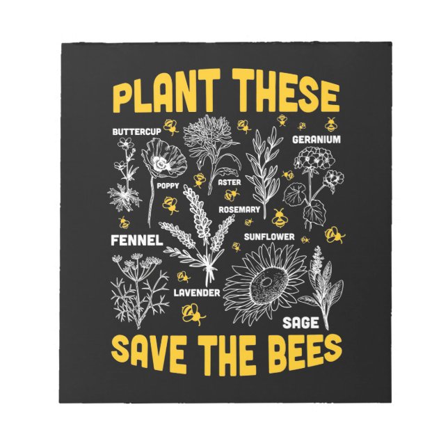 Bloc-note Cadeau apiculteur | Plantes Qui Sauvent Les Abeill (Devant)