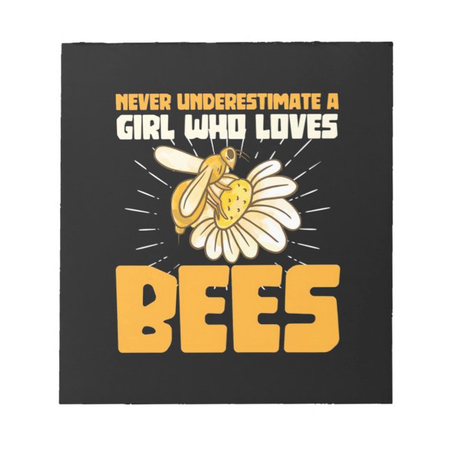 Bloc-note Cadeau apiculteur | Une fille qui aime les abeille (Devant)