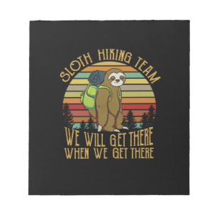 Bloc-note Cadeau Camper Équipe Vintage de Randonnée Sloth