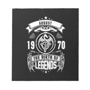 Bloc-note Cadeau d'août   1970 La Naissance Des Légendes