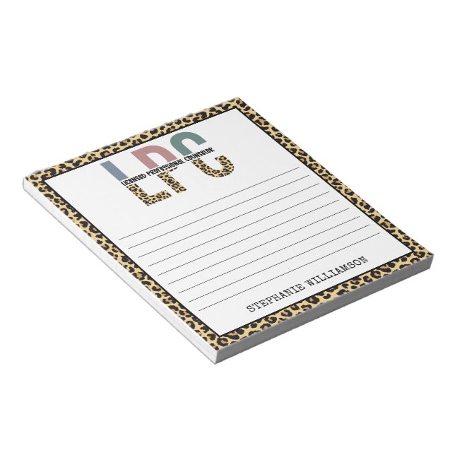 Bloc-note Cadeau de conseiller professionnel autorisé LPC pe (Incliné)