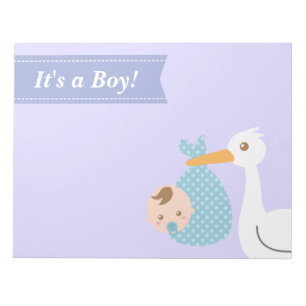 Bloc-note Cadeau de fête pour Baby Shower - La cigogne livre