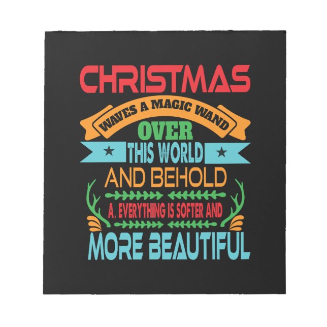 Bloc-note Cadeau de Noël Vagues de Noël Une baguette magique (Devant)