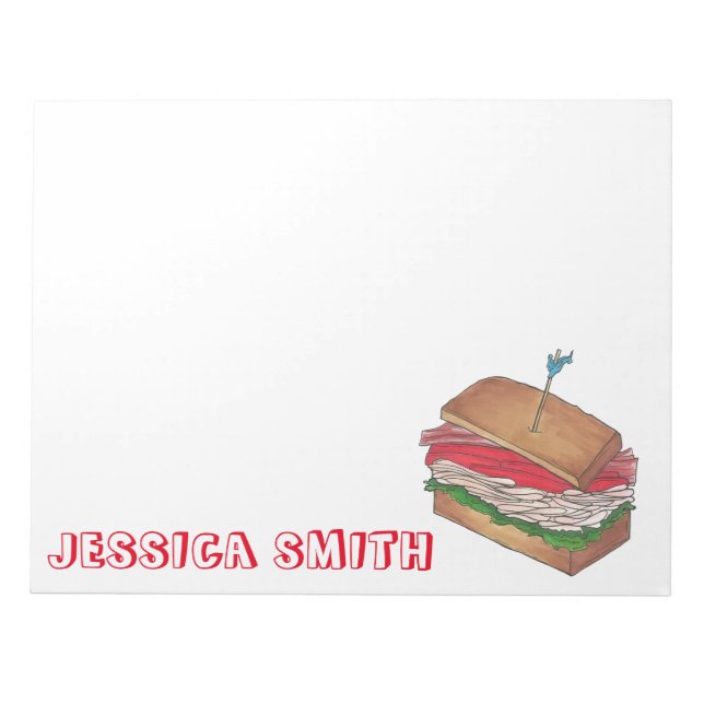 Bloc-note Cadeau de repas sandwich club turc personnalisé (Devant)
