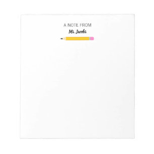 Bloc-note Cadeau d'enseignant Crayon Un mot de