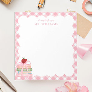 Bloc-note Cadeau personnalisé pour enseignant livres aquarel
