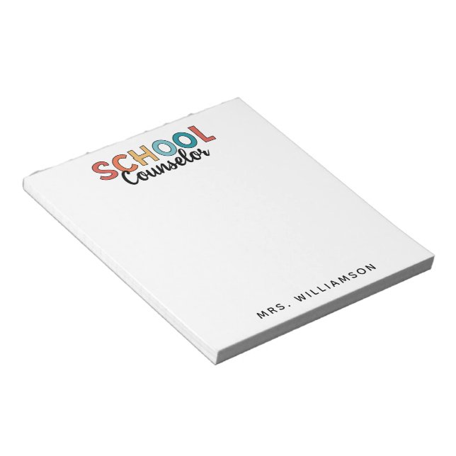 Bloc-note Cadeaux d'appréciation du conseiller scolaire pers (Incliné)