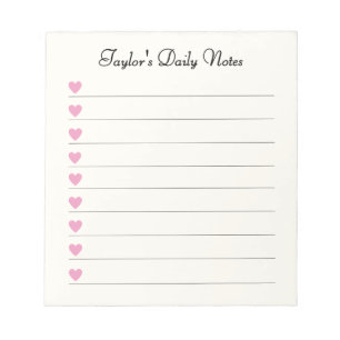 Bloc-note Cadeaux de Saint-Valentin Cœurs Mignons Notes Quot