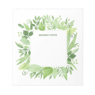 Bloc-note Cadre botanique vert Luxe du feuille  