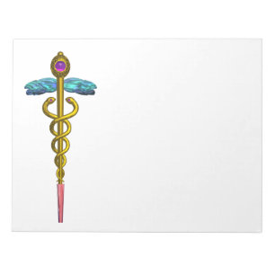 Bloc-note CADUCUS, améthyste en or vibrant Violet Bleu Blanc
