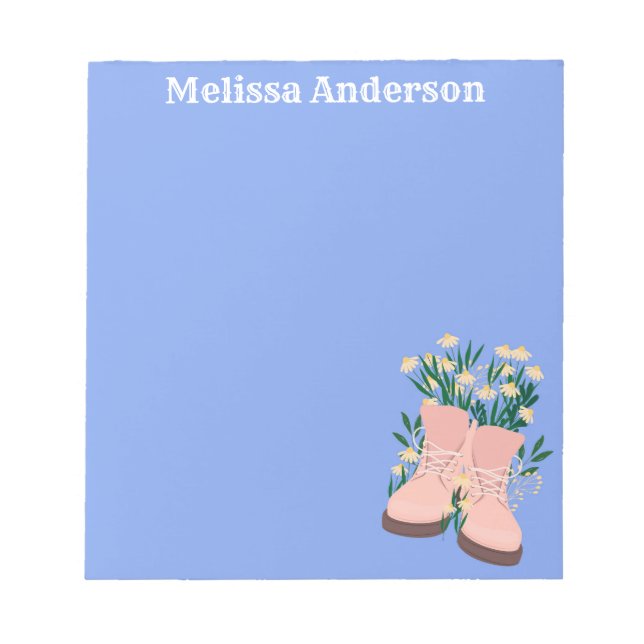 Bloc-note Cahier Boots, Flowers (Devant)