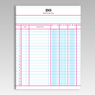 Bloc-note Cahier de comptabilité à papier avec monogramme et