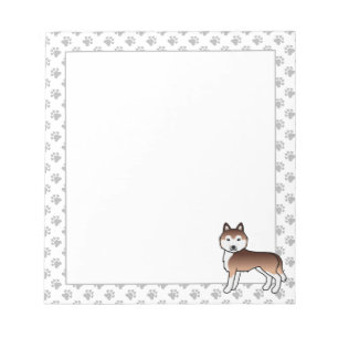 Bloc-note Cahier de notes Chien de dessin animé mignon Husky