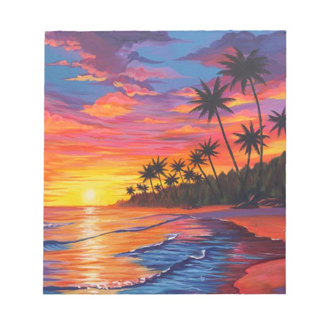 Bloc-note Cahier de notes Coucher de soleil tropical (Devant)