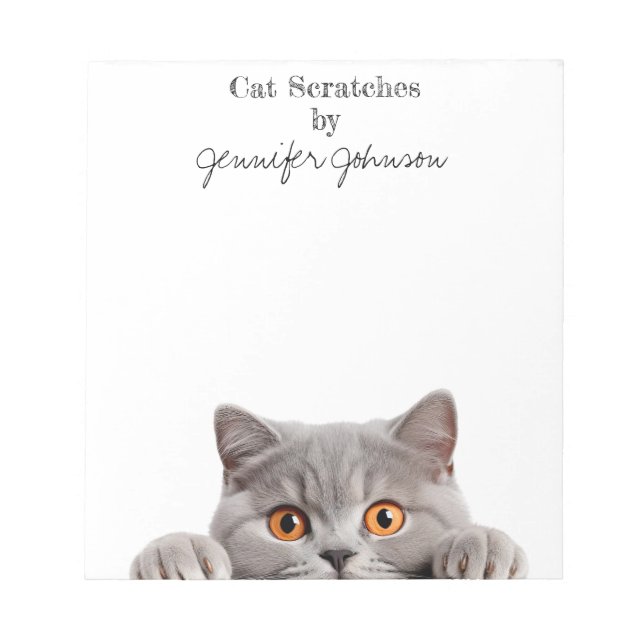 Bloc-note Cahier de notes de chat drôle mignon (Devant)