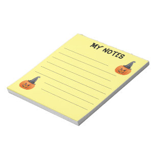 Bloc-note Cahier de notes Halloween mignon avec citrouille