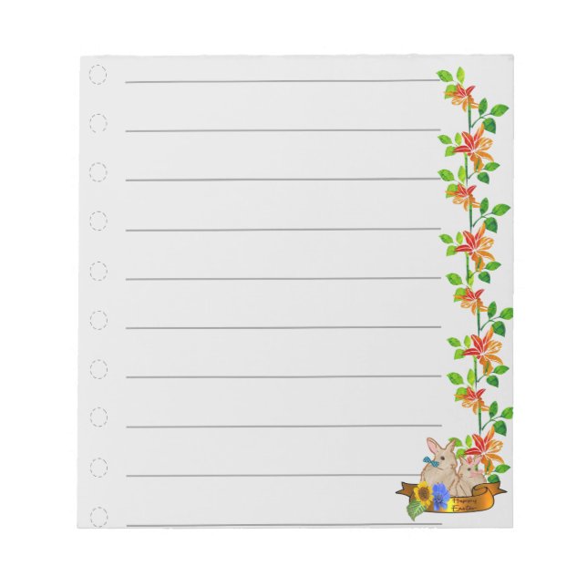 Bloc-note Cahier de Pâques Joyeuses (Devant)