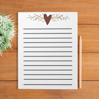 Bloc-note Cahier ligné avec baies de cœur et de pip foncées