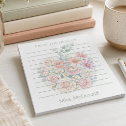 Bloc-note Cahier Personnalisé de l'Enseignant par Floral App