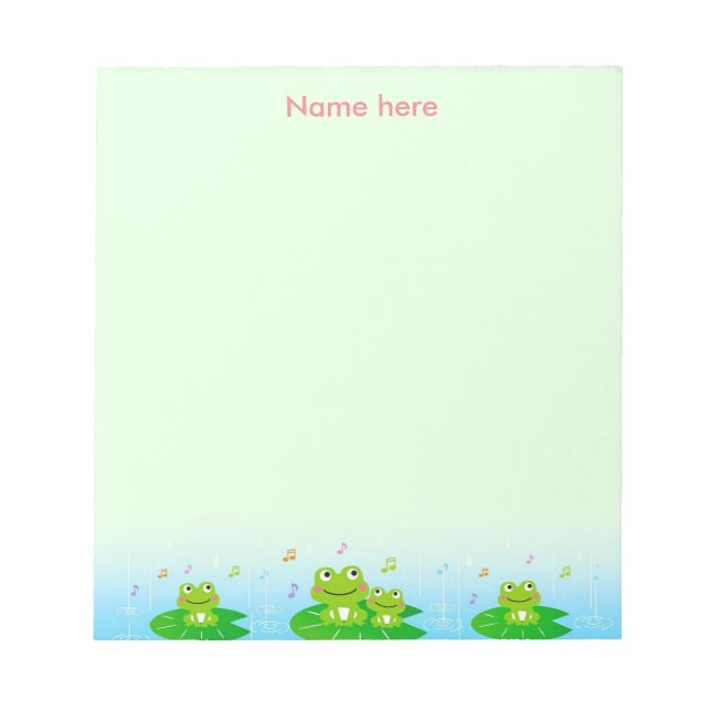 Bloc-note Cahier Simple Happy Frogs (Devant)