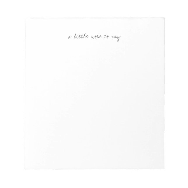 Bloc-note Cahiers de notes de script pour dire un petit mot (Devant)