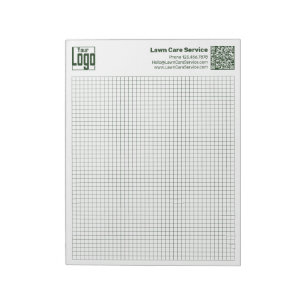 Bloc-note Calcpad de graphique en grille verte avec logo QR-