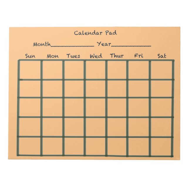 Bloc-note Calendar Pad Orange (Devant)