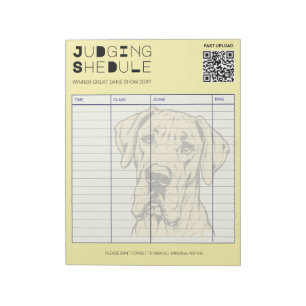 Bloc-note Calendrier de jugement du Great Dane Dog Show