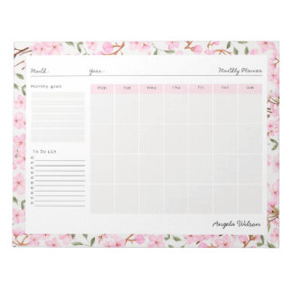 Bloc-note Calendrier des fleurs de cerisiers en fleurs