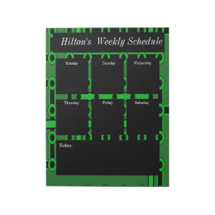 Bloc-note Calendrier hebdomadaire de la carte de circuits ve