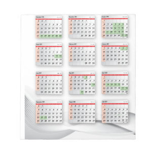 Bloc-note Calendrier hébreu anglais 2016-2017