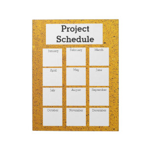 Bloc-note Calendrier mensuel de projet impression orange gro