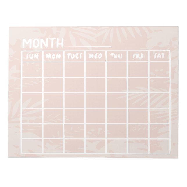 Bloc-note Calendrier non daté Peach (Devant)