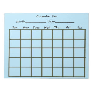 Bloc-note Calendrier Pad bleu clair