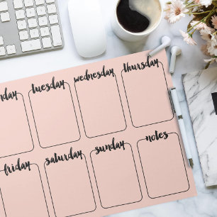 Bloc-note Calendrier personnalisé du planificateur hebdomada