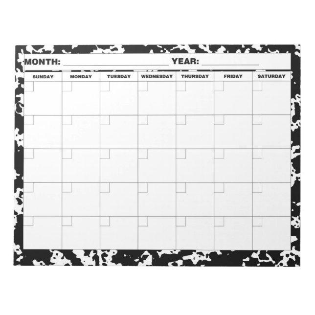 Bloc-note Calendrier vide Composition (Devant)