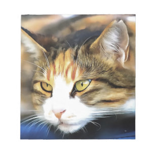 Bloc-note Calico Jaune Chat réaliste Portrait pour animal