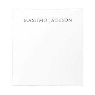Bloc-note Calligraphie chic simple noir et blanc de son prop