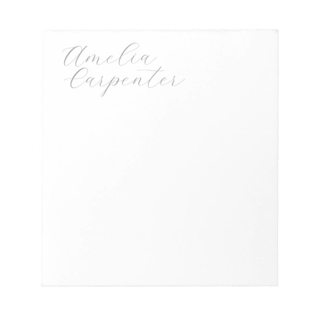 Bloc-note Calligraphie classique minimaliste professionnel (Devant)
